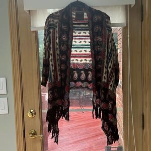 Anthropologie bohemian cardigan with fringe